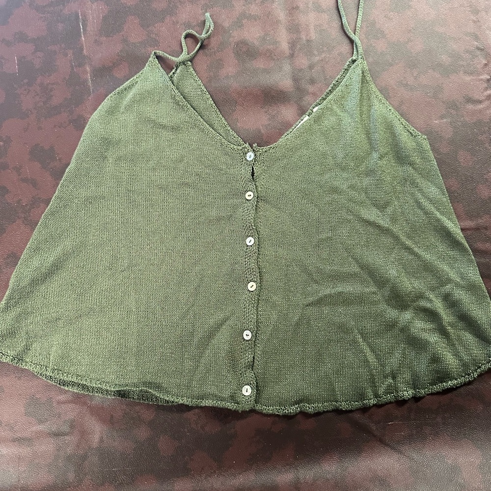 Green knit tank Top